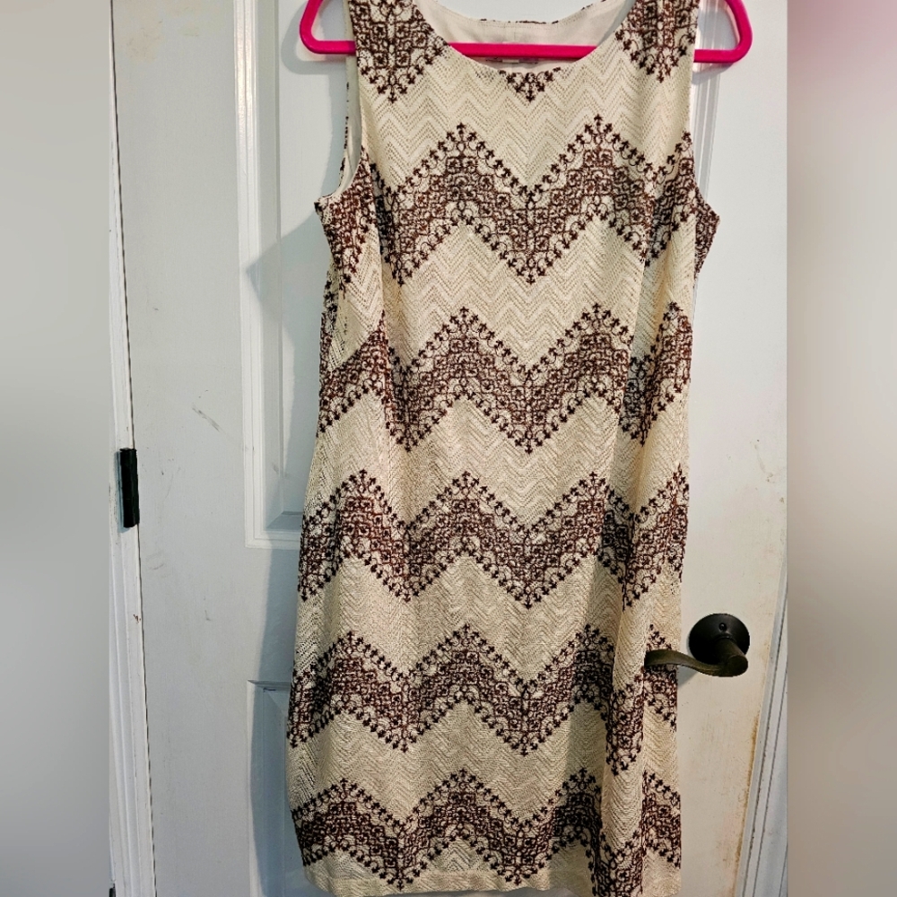 Chevron Patterned Sleeveless Dress Size 14